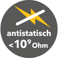 antistatisch < 10⁹ Ohm