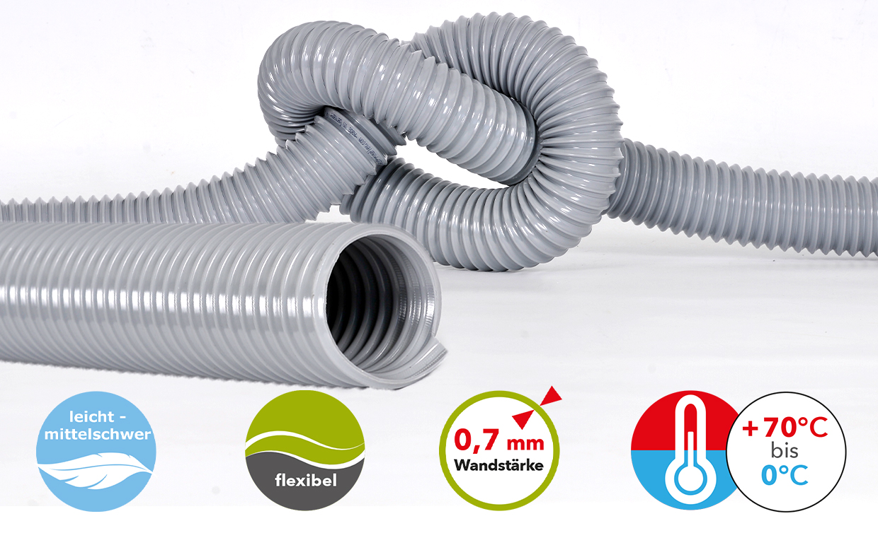 PVC M Absaugschlauch leicht bis mittelschwer