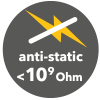 anti-static < 10⁹ Ohm
