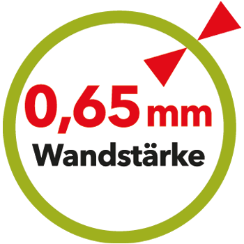Wandstärke 0,65mm