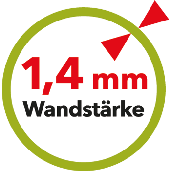Wandstärke 1,4mm